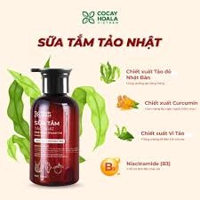 Sữa tắm Tảo Nhật Đỏ COCAYHOALA hương nước hoa - dưỡng trắng da - trong lượng 300gr