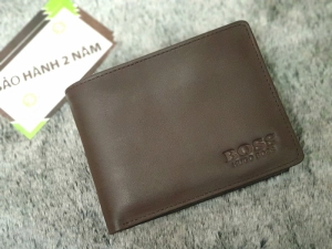 Ví Da BÒ Nappa 2 Boss Ngang Nâu