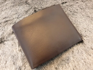 Ví Da Bò Nappa 2 Nâu Ngang