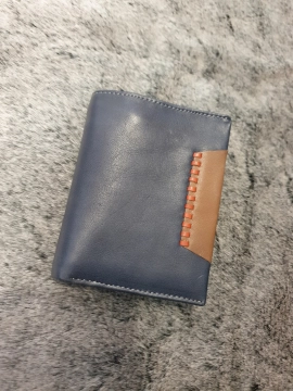 Ví Da Bò Kẹp Viền Đứng