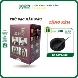 Dầu gội phủ bạc màu Nâu Lich5 Nhuộm tóc bạc màu nâu thảo dược không ngứa rát da đầu Cỏ Cây HOA  LÁ