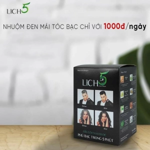 Dầu gội phủ bạc màu Đen Lich5 Nhuộm tóc bạc màu thảo dược không mùi ngứa rát da đầu Cỏ Cây Hoa Lá