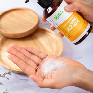                           Dung dịch vệ sinh phụ nữ Giảm Ngứa Gel X2 Nano Nghệ Cỏ Cây Hoa Lá 150ml                      