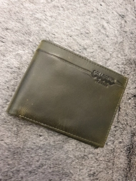 Ví Da Bò Kẹp Viền Đứng