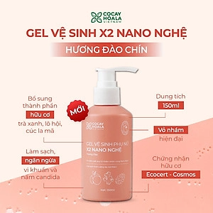 Combo dung dịch vệ sinh x2 nano nghệ -đào hữu cơ cỏ cây hoa lá 150ml