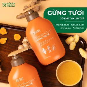 Sữa Tắm Thảo Dược Hữu Cơ Gừng Nghệ Cỏ Cây Hoa Lá - Làm Sạch Sâu, Mờ Thâm Mụn 500gr