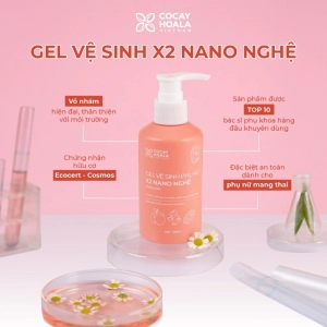 Combo dung dịch vệ sinh x2 nano nghệ -đào hữu cơ cỏ cây hoa lá 150ml