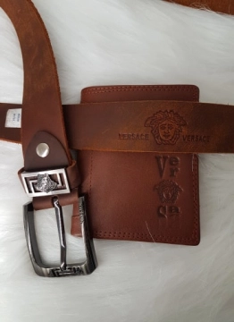 Dây nịt da bò sáp kim - VERSACE