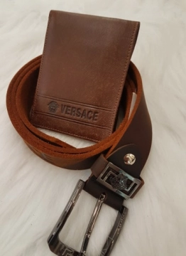 Dây nịt da bò sáp kim - VERSACE