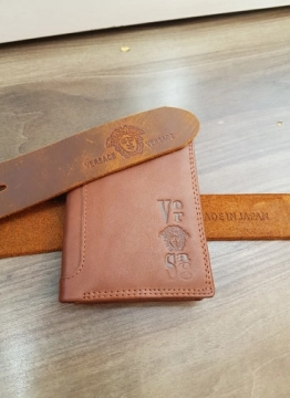 Dây nịt da bò sáp kim - VERSACE