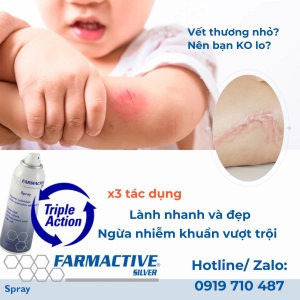 FARMACTIVE- giúp lành nhanh và đẹp, dành cho vết thương hở, giảm đau, ngừa viêm, hạn chế sẹo, thâm