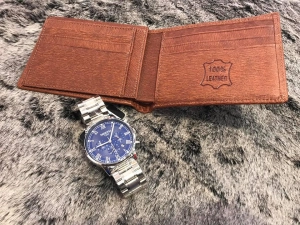 Ví Da Bò Sần Vân Gỗ