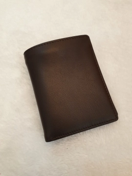 Ví Da Bò Nappa 2 Nâu Đứng