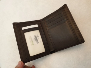 Ví Da Bò Nappa 2 Nâu Đứng