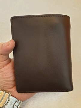 Ví Da Bò Nappa 2 Nâu Đứng