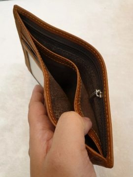 Ví Da Bò Nappa 2 Nâu Da Bò