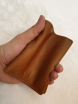 Ví Da Bò Nappa 2 Nâu Da Bò