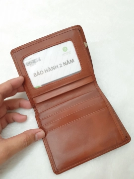 Ví Da Bò Nappa 4 Nâu Đứng