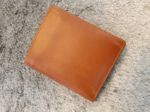 Ví Da Bò Nappa 2 Đứng Nâu Da Bò