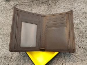 Ví Da Bò Nappa 2 Lux Nâu Đứng