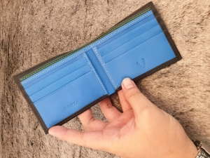 Ví Da Bò Safiano Mini Đen