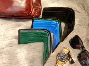 Ví Da Bò Safiano Mini Đen