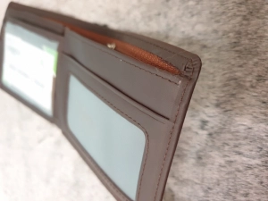 Ví Da BÒ Nappa 2 Boss Ngang Nâu