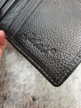 Ví Da Bò Nappa 1 Đen Đứng