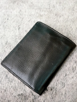 Ví Da Bò Nappa 1 Đen Đứng