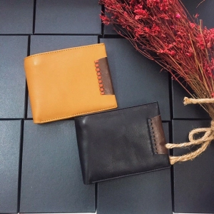 Ví Da Bò Kẹp Viền Ngang