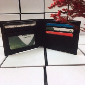 Ví Da Bò Kẹp Viền Ngang