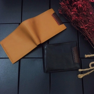 Ví Da Bò Kẹp Viền Ngang