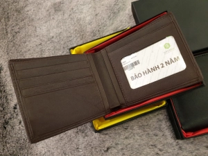 Ví Da Bò Nappa 5 Ngang Nâu Sẫm