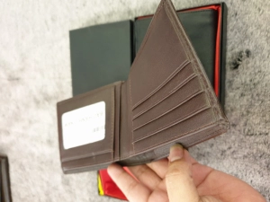 Ví Da Bò Nappa 5 Ngang Nâu Sẫm