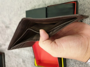 Ví Da Bò Nappa 5 Ngang Nâu Sẫm