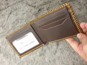 Ví Da Bò Khâu Viền Nike