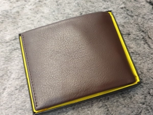 Ví Da Bò Nappa 2 Lux Ngang Nâu