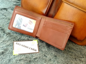 Ví Da Bò Nappa 5 Ngang Nâu