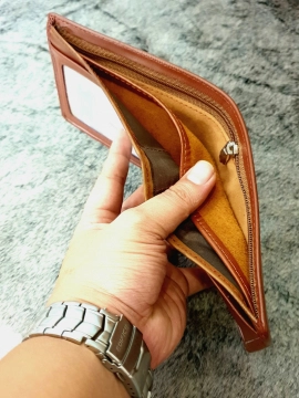 Ví Da Bò Nappa 5 Ngang Nâu