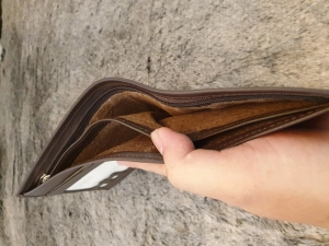 Ví Da Bò Nappa 2 Nâu Ngang