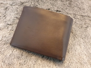 Ví Da Bò Nappa 2 Nâu Ngang