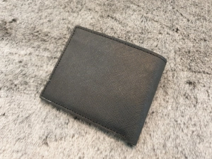 Ví Da Bò Safiano Đen Ngang