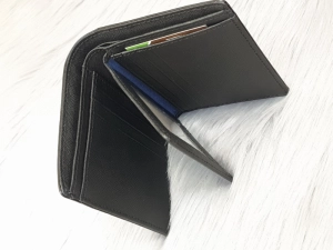 Ví Da Bò Safiano Đen Đứng