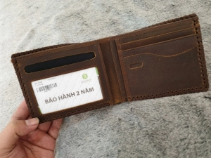 Ví da bò Sáp thêu chỉ rích