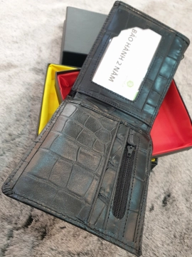 Ví Da Bò Dập Vân Cá Sấu