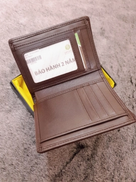 Ví Da Bò Nappa 2 Nâu Boss