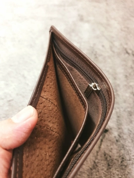 Ví Da Bò Nappa 2 Nâu Boss