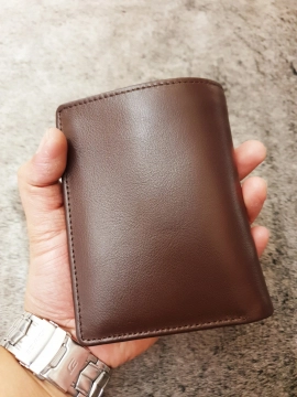 Ví Da Bò Nappa 2 Nâu Boss