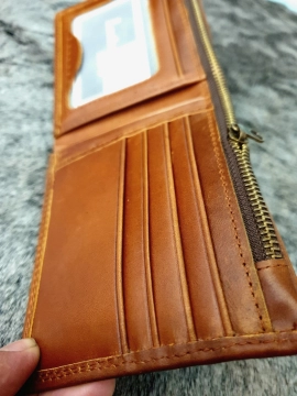 Ví Da Bò Pullup Boss Nâu Ngang