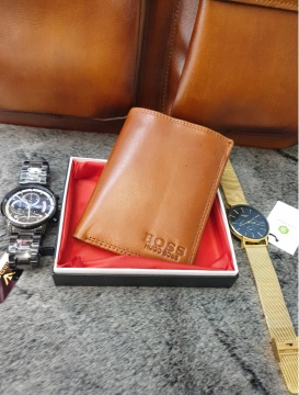 Ví Da Bò Pullup Nâu Đứng